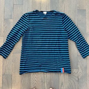 Kule The Classic Striped 3/4 Length Tee in Blue/Navy XS